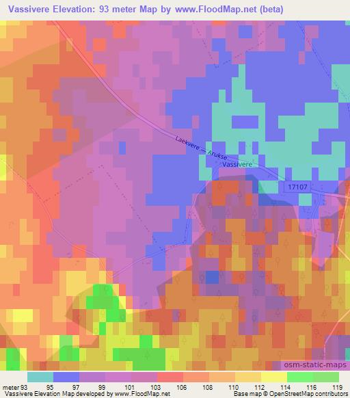 Vassivere,Estonia Elevation Map