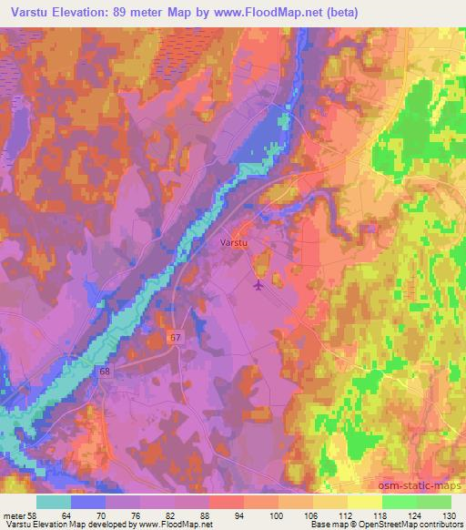 Varstu,Estonia Elevation Map