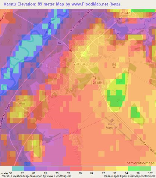 Varstu,Estonia Elevation Map