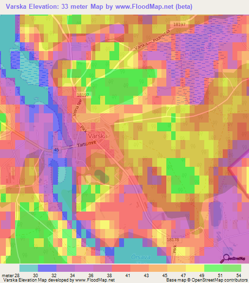 Varska,Estonia Elevation Map