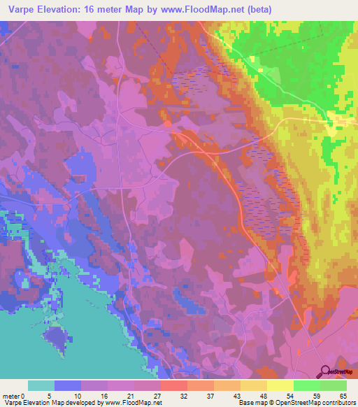 Varpe,Estonia Elevation Map