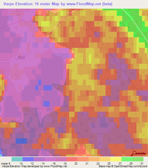 Varpe,Estonia Elevation Map