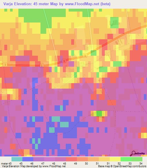 Varja,Estonia Elevation Map