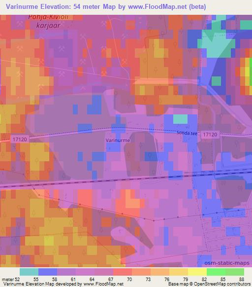 Varinurme,Estonia Elevation Map