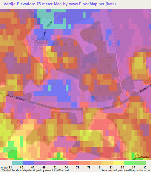 Vardja,Estonia Elevation Map