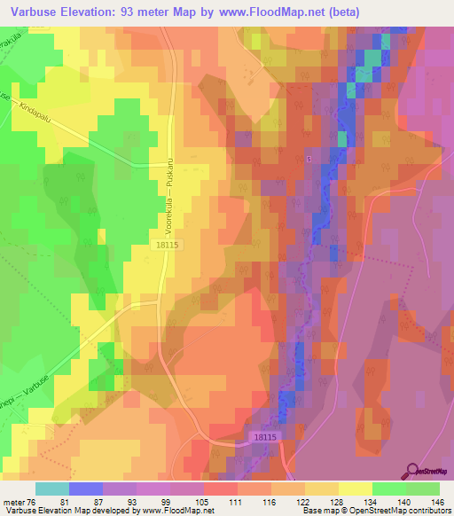 Varbuse,Estonia Elevation Map