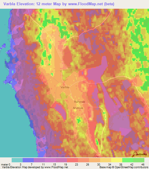 Varbla,Estonia Elevation Map