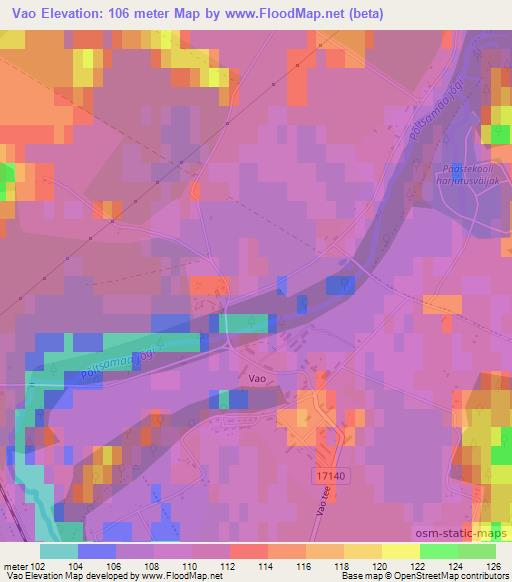Vao,Estonia Elevation Map