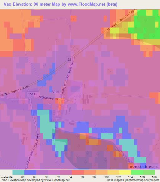Vao,Estonia Elevation Map