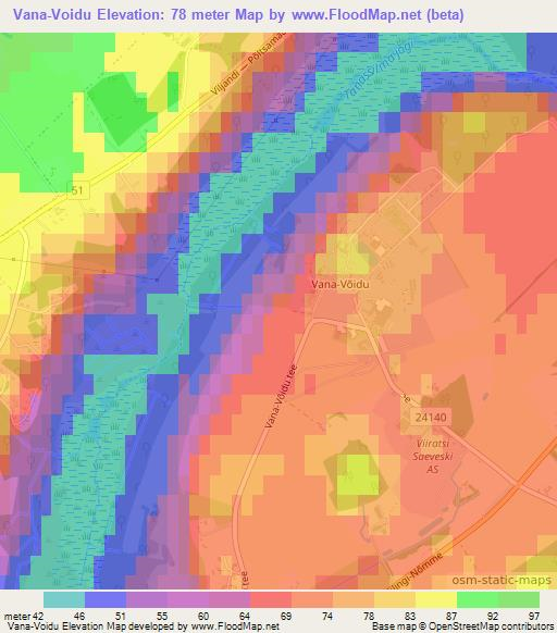 Vana-Voidu,Estonia Elevation Map