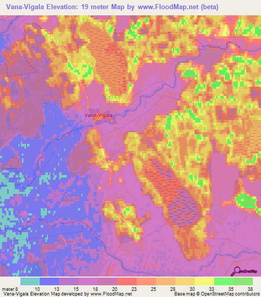 Vana-Vigala,Estonia Elevation Map