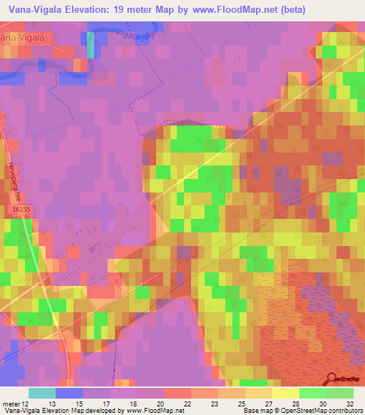 Vana-Vigala,Estonia Elevation Map