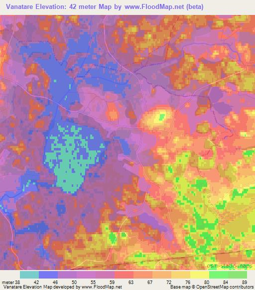 Vanatare,Estonia Elevation Map