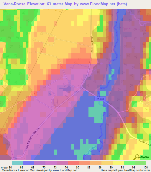 Vana-Roosa,Estonia Elevation Map