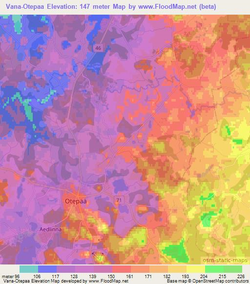 Vana-Otepaa,Estonia Elevation Map