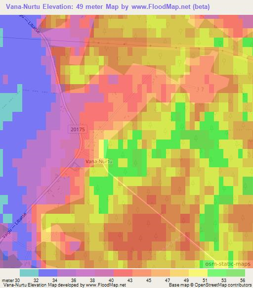 Vana-Nurtu,Estonia Elevation Map