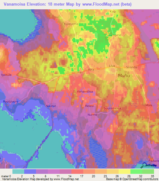 Vanamoisa,Estonia Elevation Map