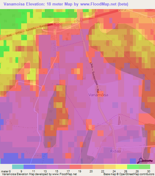Vanamoisa,Estonia Elevation Map