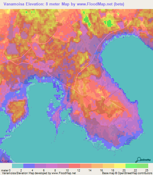 Vanamoisa,Estonia Elevation Map