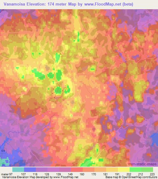 Vanamoisa,Estonia Elevation Map