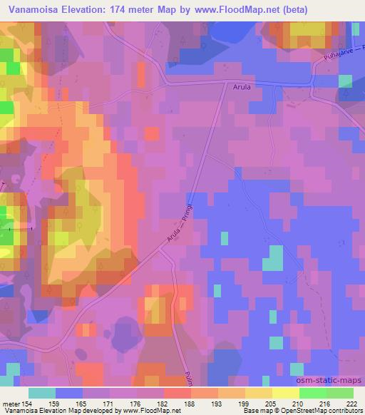 Vanamoisa,Estonia Elevation Map