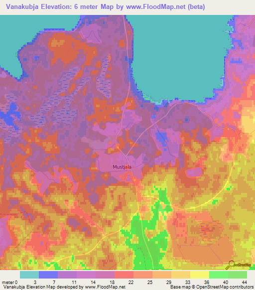 Vanakubja,Estonia Elevation Map