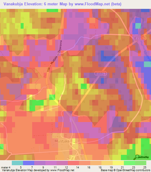 Vanakubja,Estonia Elevation Map