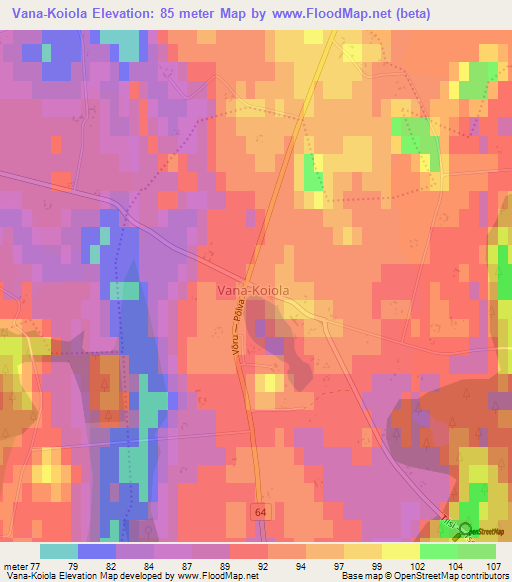 Vana-Koiola,Estonia Elevation Map