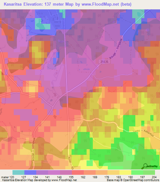 Kasaritsa,Estonia Elevation Map