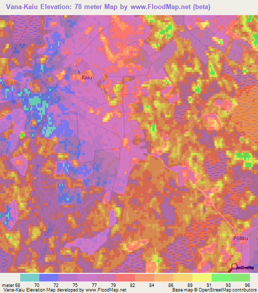Vana-Kaiu,Estonia Elevation Map