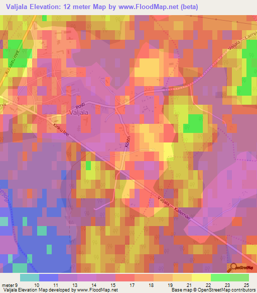 Valjala,Estonia Elevation Map