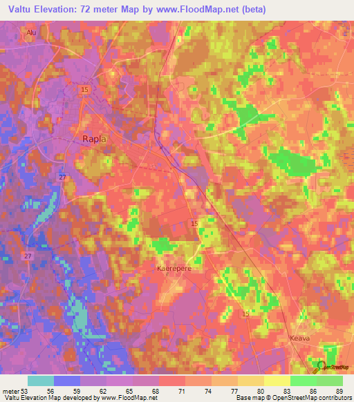 Valtu,Estonia Elevation Map