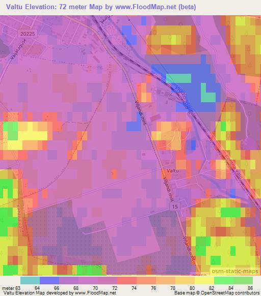 Valtu,Estonia Elevation Map