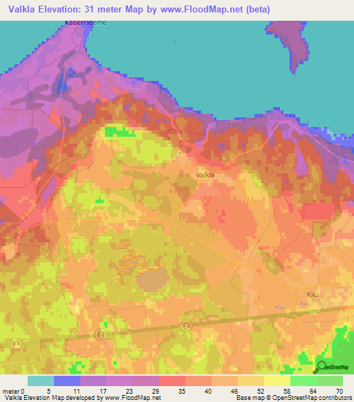 Valkla,Estonia Elevation Map
