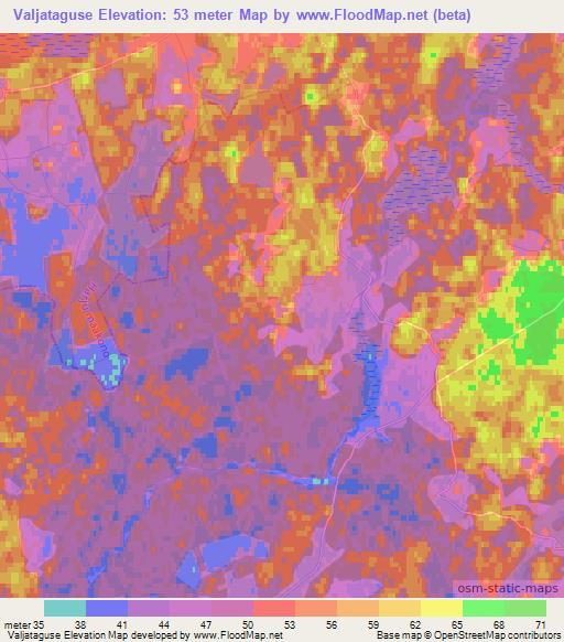 Valjataguse,Estonia Elevation Map