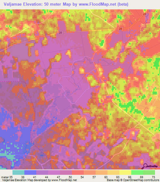 Valjamae,Estonia Elevation Map