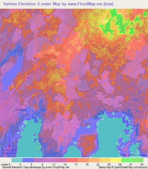 Vaivere,Estonia Elevation Map