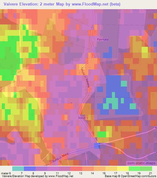 Vaivere,Estonia Elevation Map