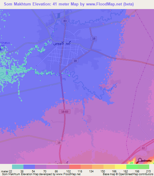 Som Makhtum,Iran Elevation Map