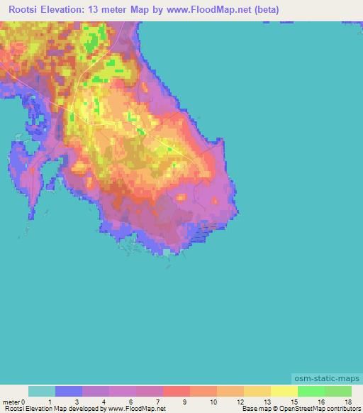 Rootsi,Estonia Elevation Map