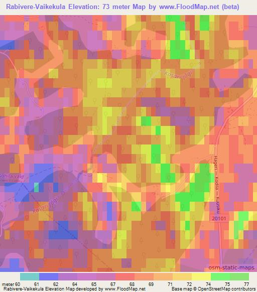 Rabivere-Vaikekula,Estonia Elevation Map