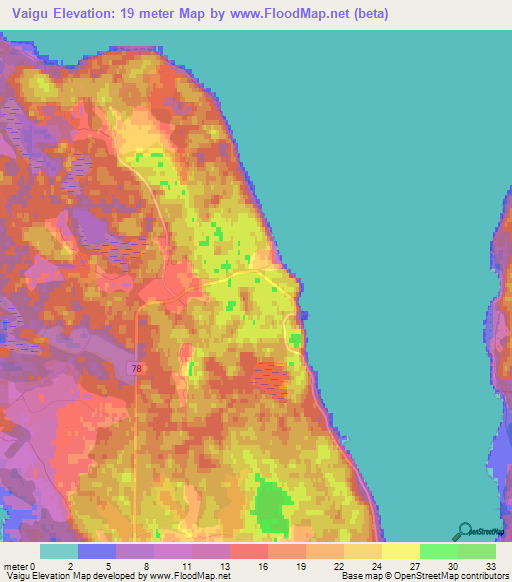 Vaigu,Estonia Elevation Map