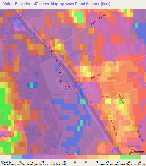Vaida,Estonia Elevation Map