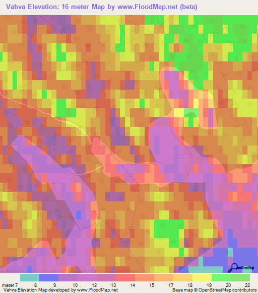 Vahva,Estonia Elevation Map
