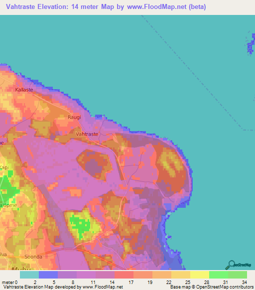 Vahtraste,Estonia Elevation Map