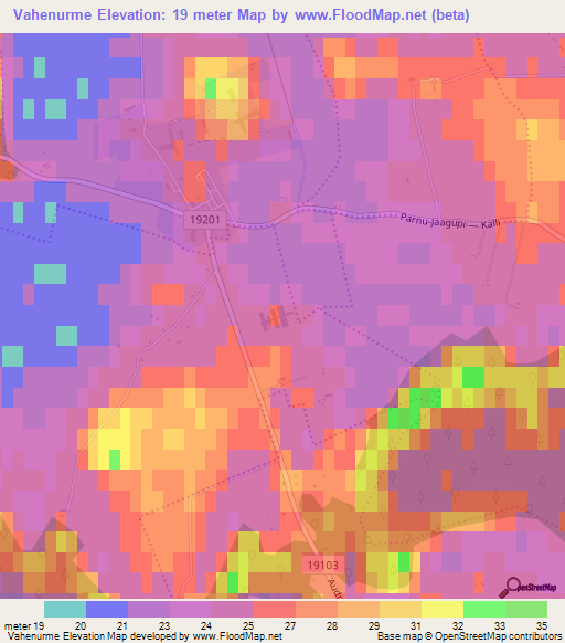 Vahenurme,Estonia Elevation Map