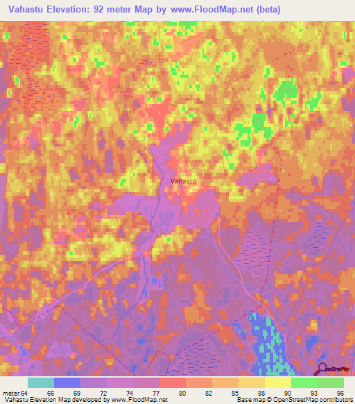 Vahastu,Estonia Elevation Map