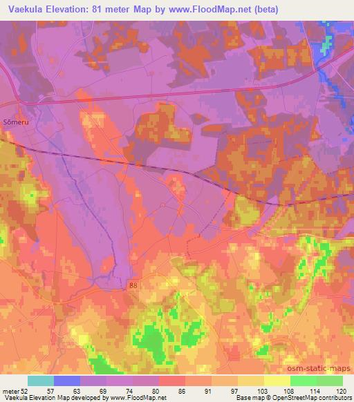 Vaekula,Estonia Elevation Map