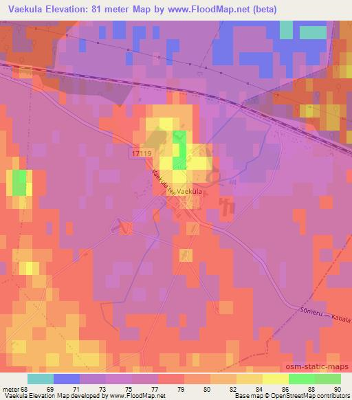 Vaekula,Estonia Elevation Map