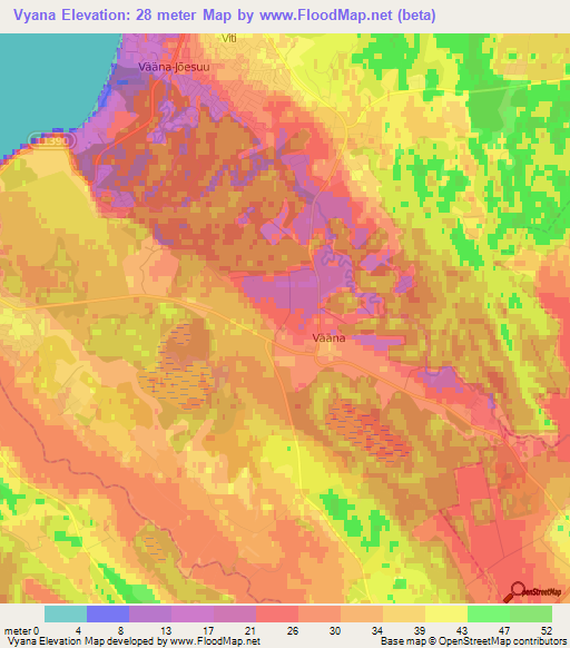 Vyana,Estonia Elevation Map